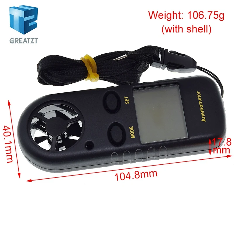 GREATZT цифровой анемометр 0-30 м/с измеритель скорости ветра-10 ~ 45C тестер температуры