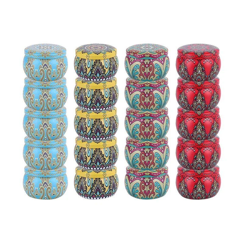 

20PCS Candle Tin Cans 4.4 Oz Metal Round Containers Empty Candle Jars With Lids For Making Candles Bulk Crafts Storage