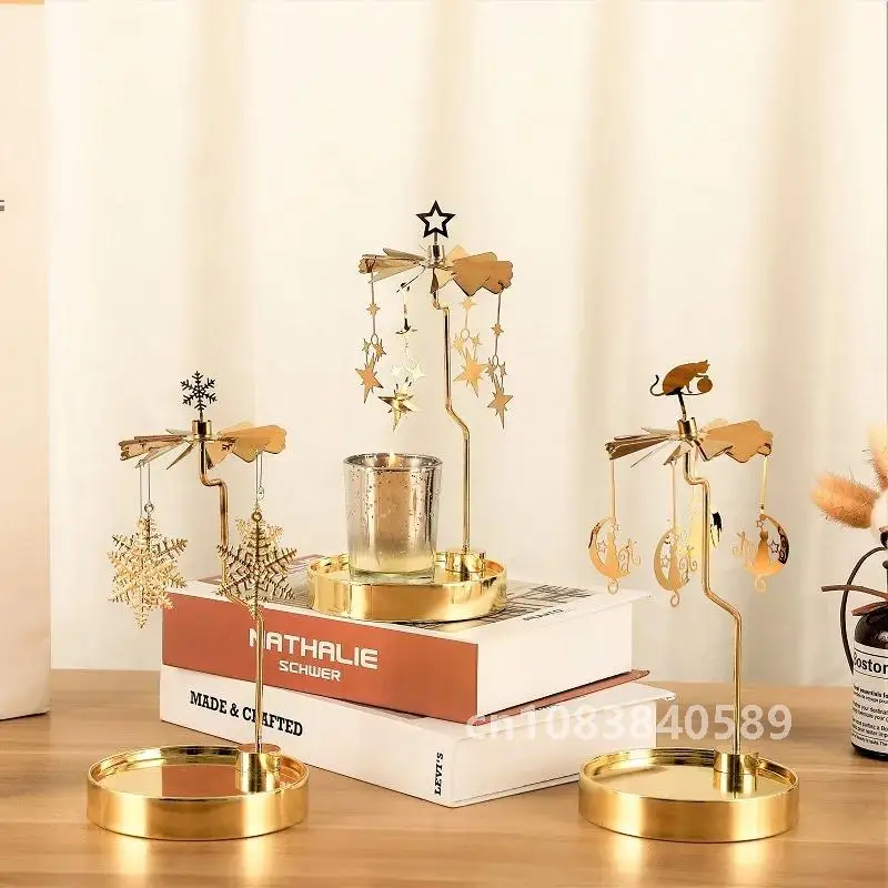 Треугольный/круглый поднос вращающийся подсвечник Рождественский олень