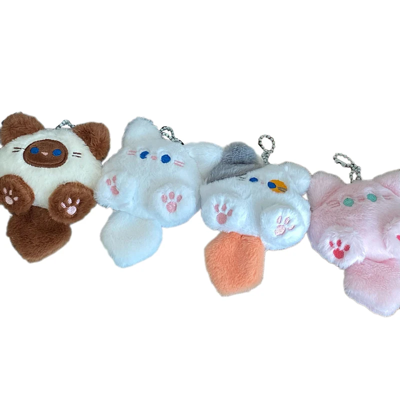 Kawaii мягкие игрушки с длинным хвостом кошки брелок для ключей плюшевая кукла
