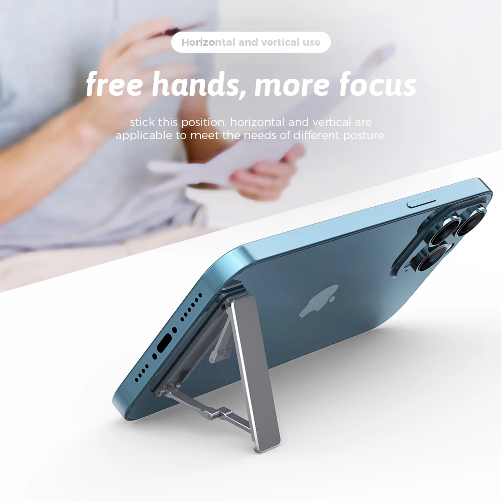 

Mini Aluminum Alloy Phone Holder Metal Folding Phone Holder Invisible Foldable Mobile Phone Stand Holder Widely Universal Holder