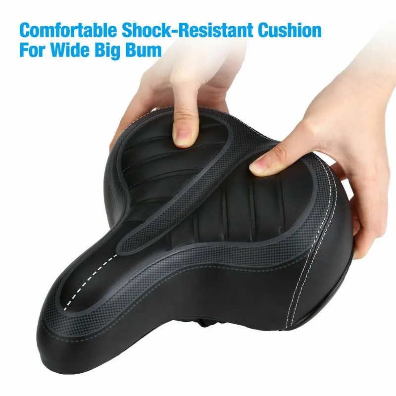 

Luxurious Black Seat Gel Soft Big Wide Cushion Soft Pad Sporty Saddle for Men and Women