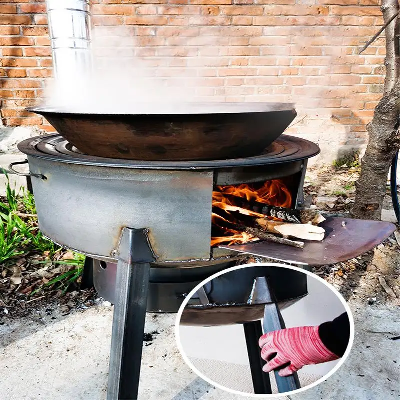 Подвижная дровяная печь для кемпинга на открытом воздухе наземный горшок