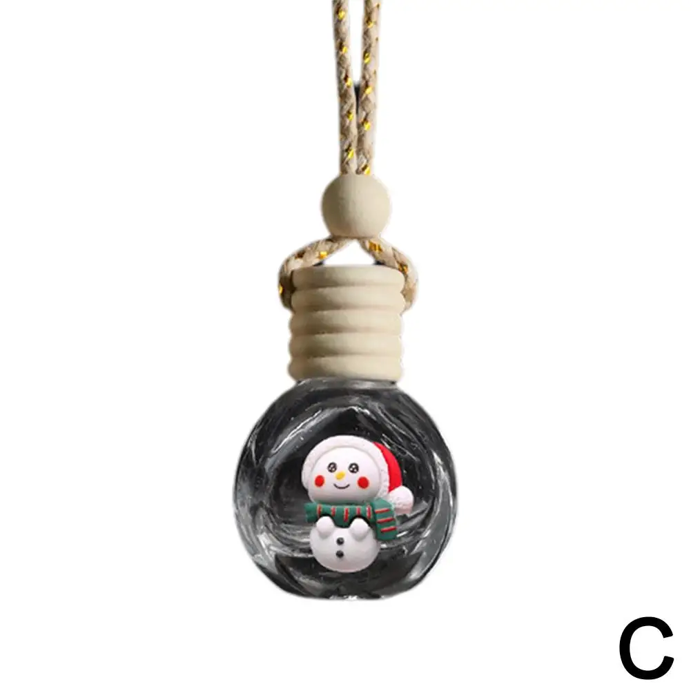 10ml Santa Claus Car Pendant Aromatherapy Christmas Gift Glass Refill Diffuser Empty Bottle Ornament M0y3