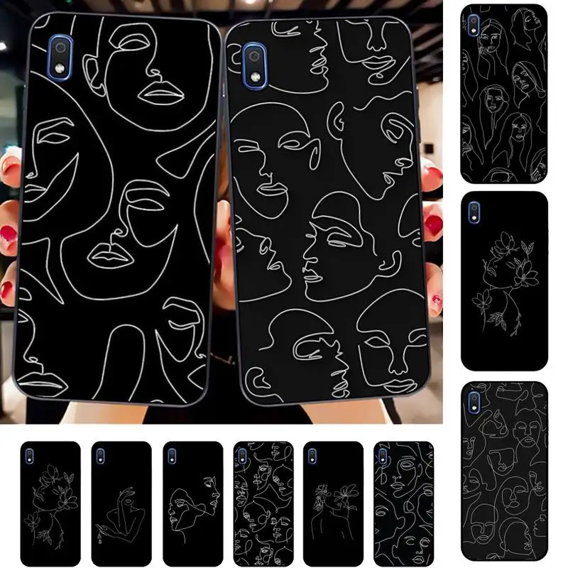 

Black Stick Figure Outline Phone Case for Samsung A51 01 50 71 21S 70 31 40 30 10 20 S E 11 91 A7 A8 2018