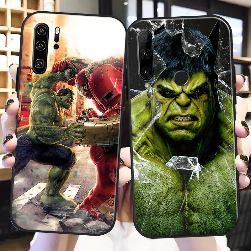 

Marvel Avengers Hulk For Huawei P50 P40 P30 P20 Pro Lite 5G P Smart Z 2019 Phone Case Back Funda Coque Liquid Silicon Carcasa