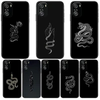 snake simple black for xiaomi redmi note 10s 10 9t 9s 9 8t 8 7s 7 6 5a 5 pro max soft black phone case