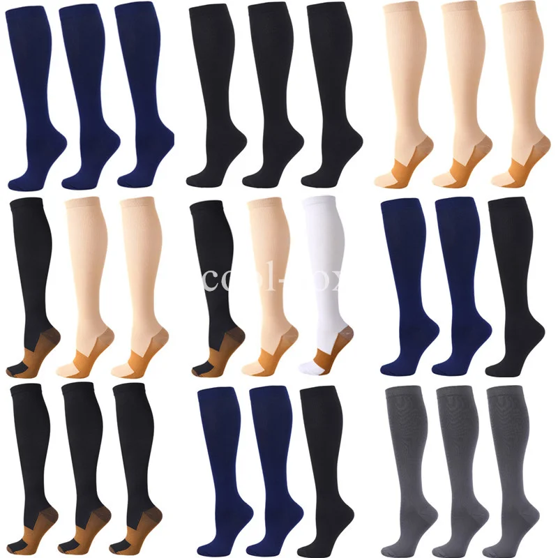 

3 Pairs Compression Socks Women Medical Blood Circulation Sport Socks Pack Compression Socks Anti-Fatigue Comfortable Solid Sock