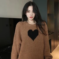 fashion trend simple autumn and winter new round neck pullover sweater home service plus velvet plus velvet thick warm pajamas