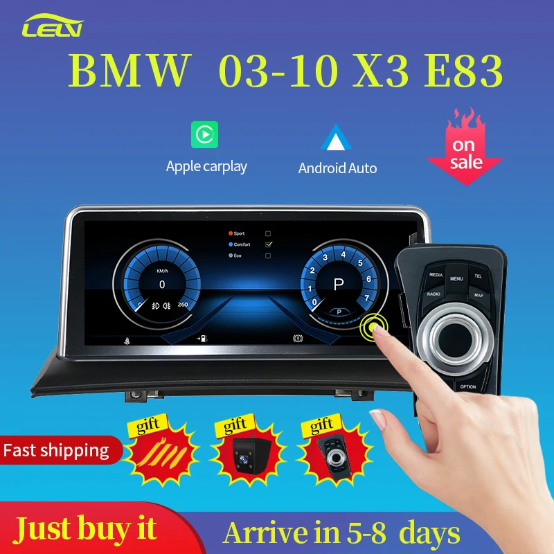 Factory Price 10.25&quotHD Android Auto Bluetooth Speaker GPS Navigation Screen Apple Carplay Car Video Player For 04-10 Bmw X3 E83 |