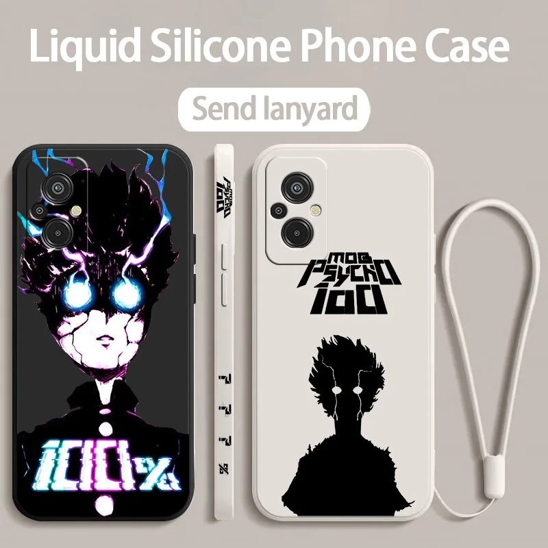 Mob Psycho 100 Anime For Xiaomi Redmi 13 12 11A 10C 10X 9T 9C 9A 8A 7A A3 A2 A1 S2 Liquid Left Rope Soft Phone Case