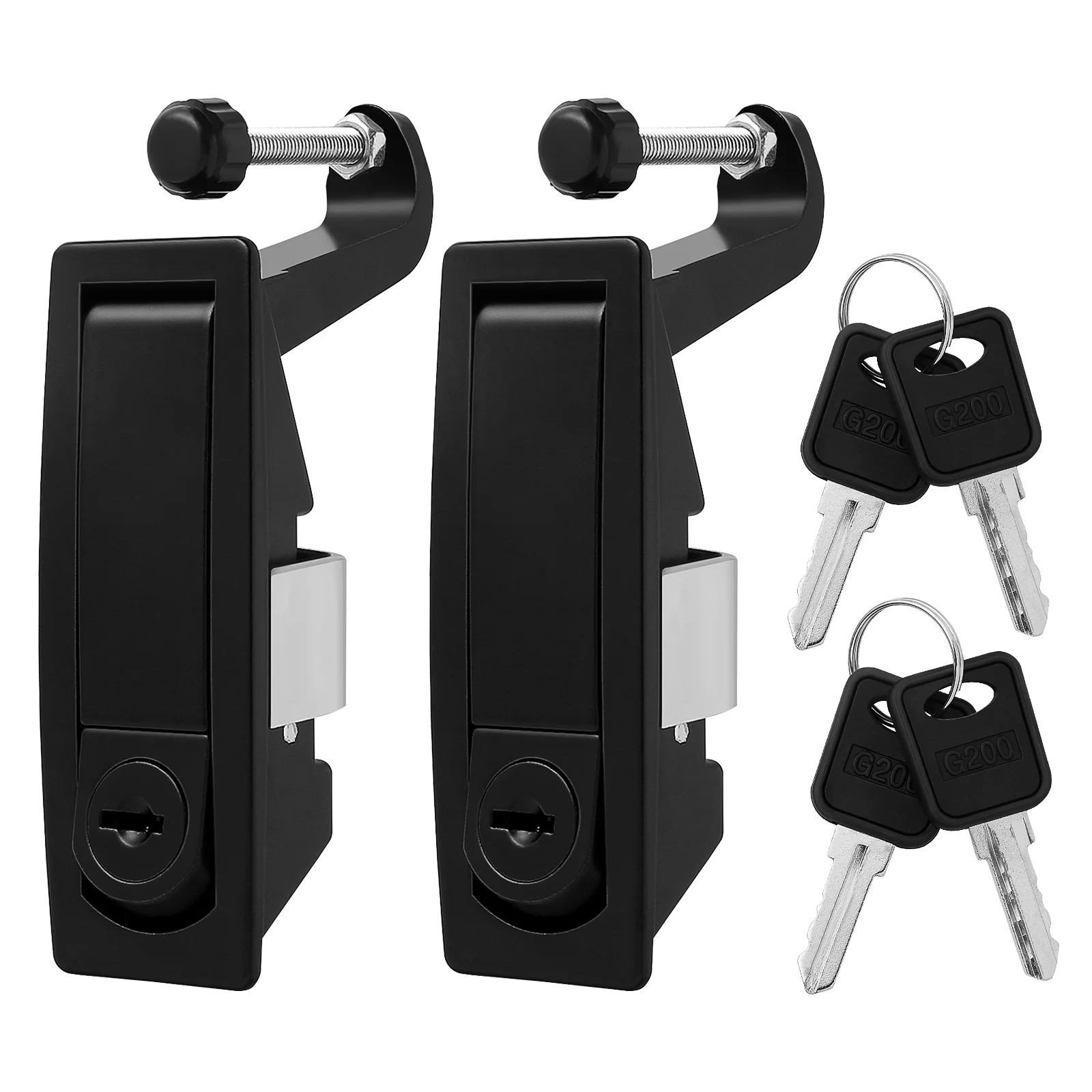 

2 Pcs Adjustable Compression Latch Cabinet Lever Latches Flush Door Key Locking Hand Operated Locks