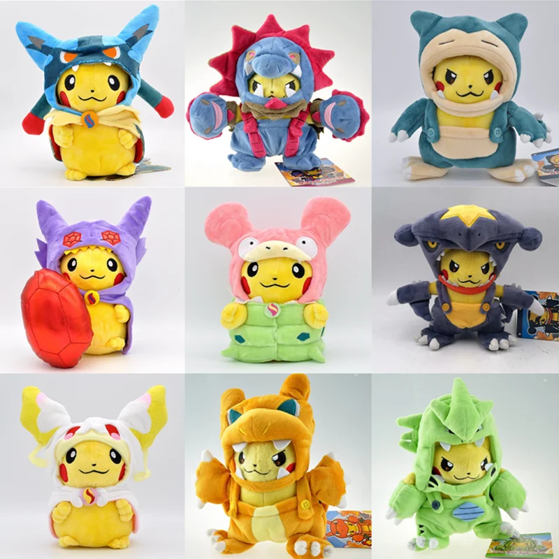 Pokemon Plush Toys  Cosplay Snorlax Charizard Garchomp Tyranitar Hydreigon Ampharos Maniac Pikachu Plush Doll for Children