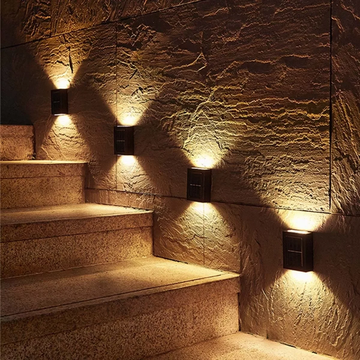 

4PCS Smart Solar Light Outdoor Lighting Super Bright Waterproof Wall Lamp Balcony Garden Decoration Fence Light Solar Sunlight