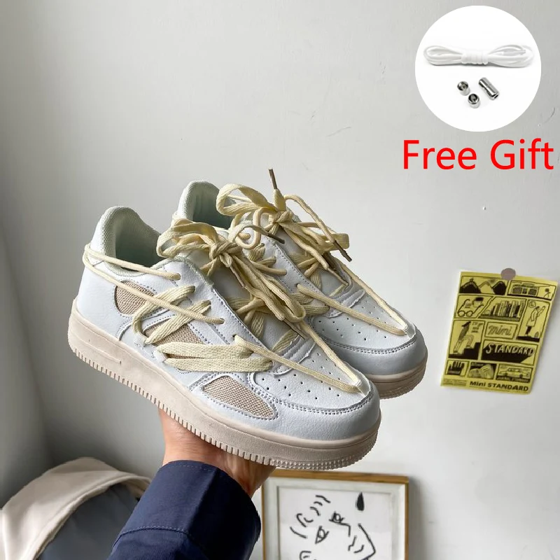 Кроссовки женские на шнуровке Вулканизированная подошва повседневная обувь для