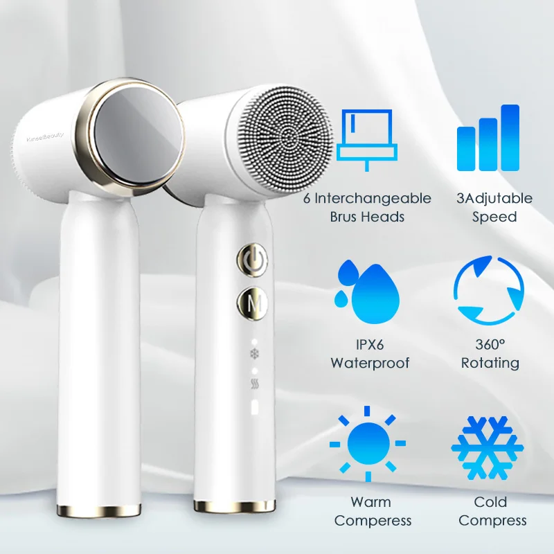 Ультразвуковая электрическая щетка для очищения лица 6 в 1