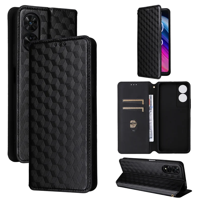 Для TCL 50 5G нескользящий кошелек с стереоскопическими линиями флип-кошелек из