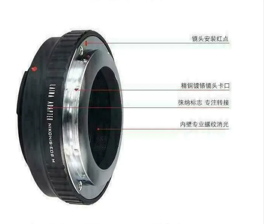 

Nikon/S-eosm Adapter Ring for nikon S contax RF Lens to canon EOSM EF-M efm eosm/m1/m2/m3/m5/m6/m10/m50/m100 Mirrorless camera