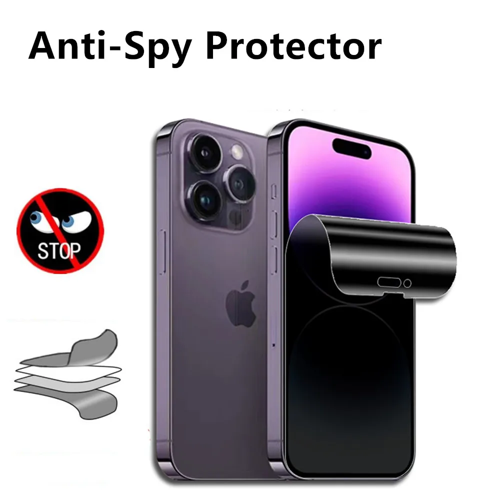 

Anti-Spy Hydrogel Soft Film for iPhone 14 Pro Max Plus 13 12 11 XS XR X SE3 SE2 Anti-Shatter Privacy Screen Protector No Glass
