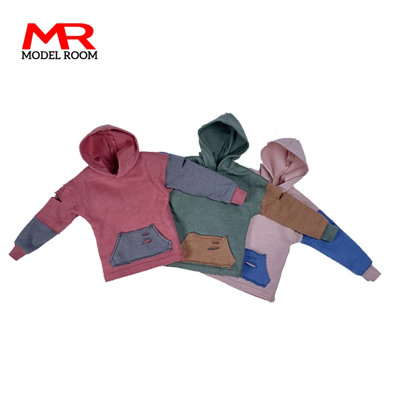 

1/6 Scale Male Holde Patchwork Hoodie Tops Soldier Clothes Model Fit 12'' Action Figure Body Dolls