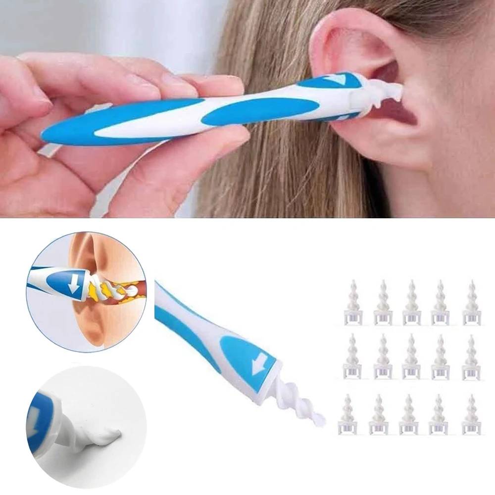 

Ear Wax Pickers Ear Cleaner With Soft Silicone Ear Wax Remover Tool 16 Replacement Tips Spiral Earwax Cleaner Ear Care Tools