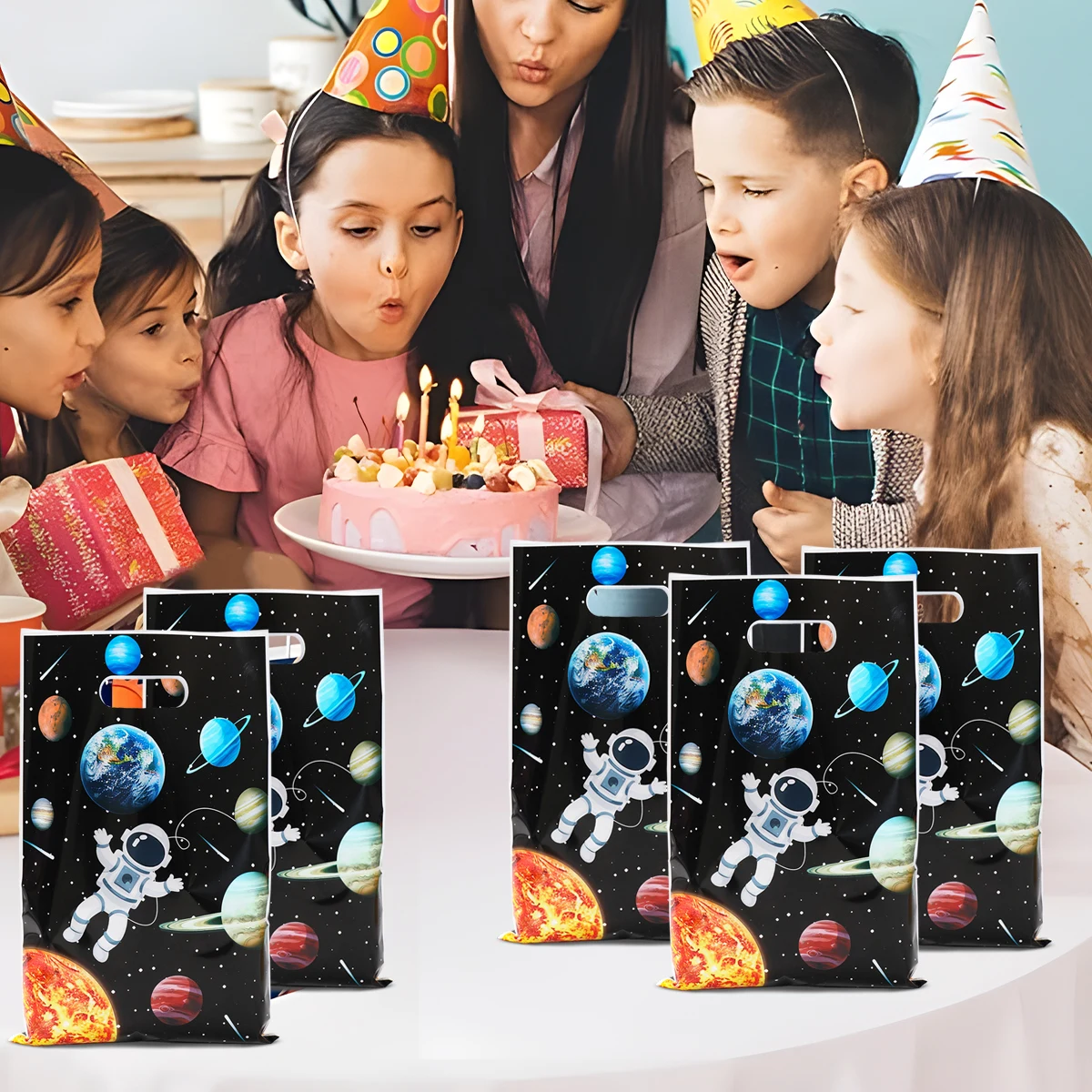 10/25/50 шт. мультяшный космонавт тематическая вечеринка подарочная упаковка сумка