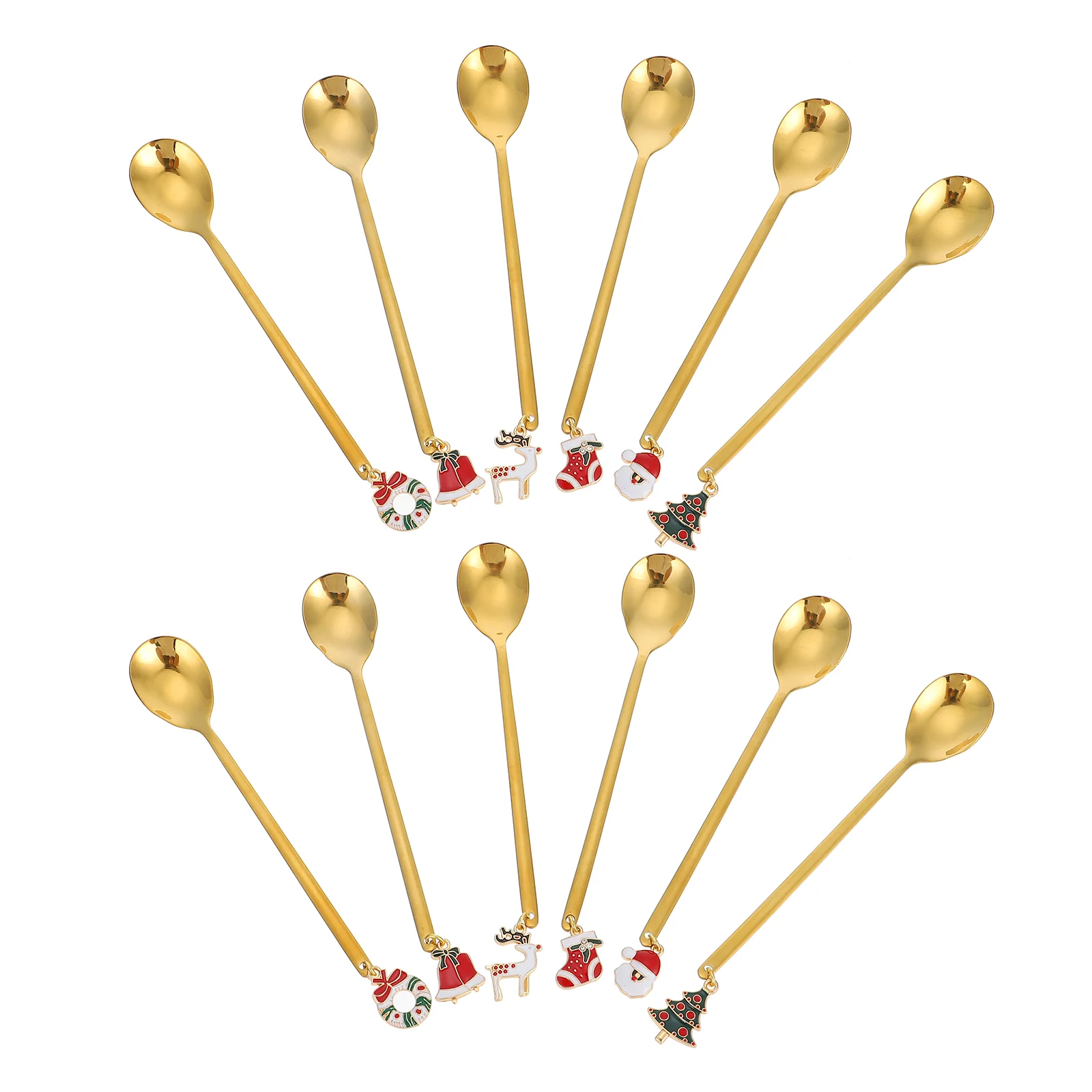 

Spoon Christmas Cocktail Coffee Tea Stirrers Party Xmas Stirrer Tablespoon Steel Stainless Teaspoon Honey Espresso Metal Dessert
