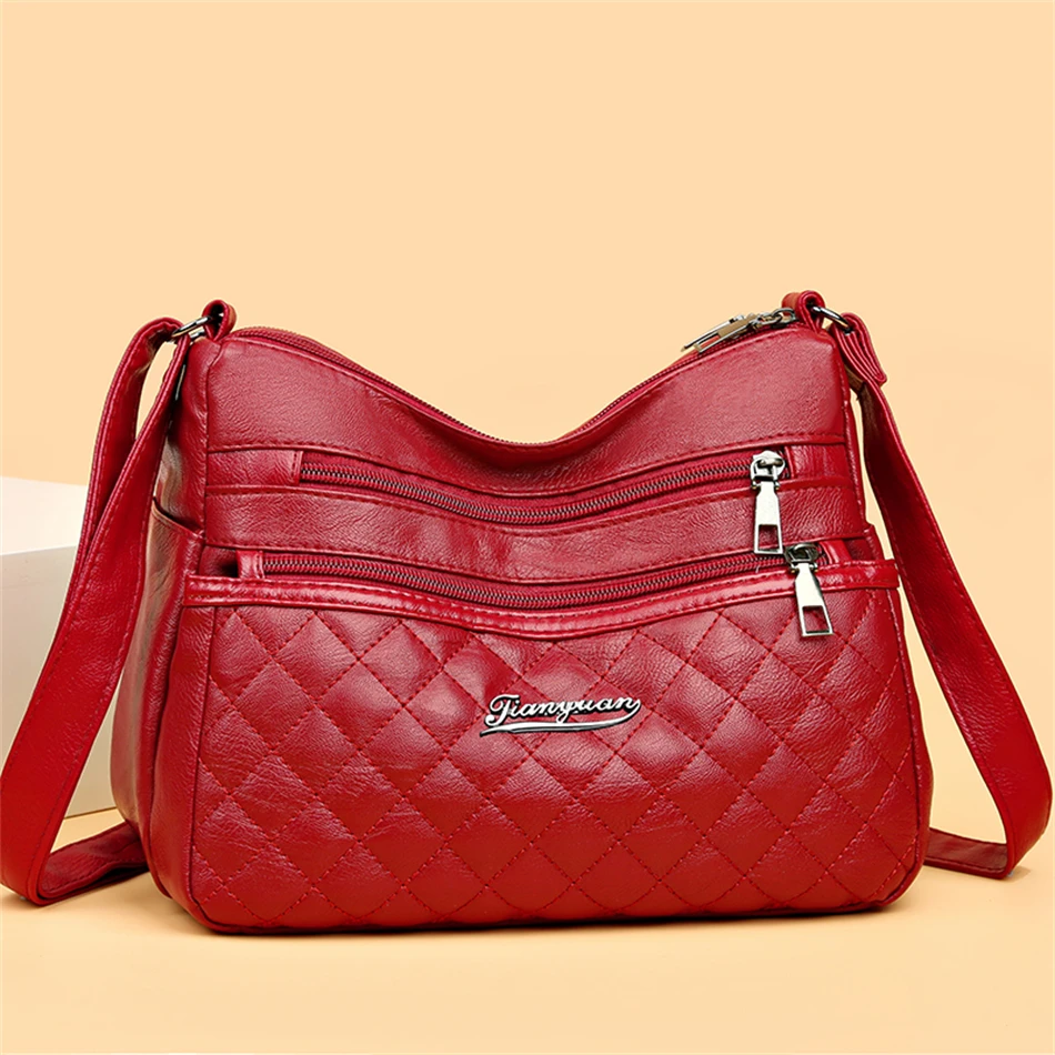 

Fashion High Quality Women's Soft Leather Shoulder Bags Multi-Layer Classic Crossbody Bag Luxury Designer Handbag and Purse Sac
