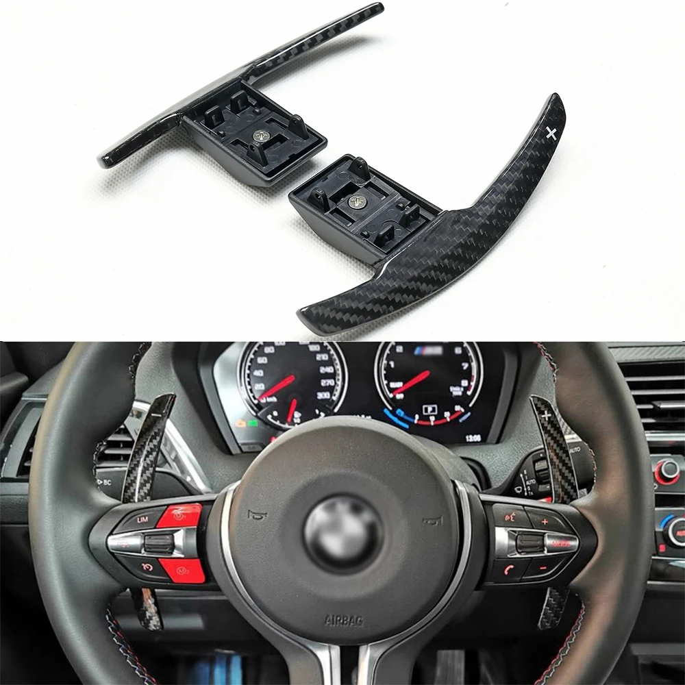 

2Pcs/set Real Carbon Fiber Paddles Shifter For BMW F Series Whole Models Carbon Fiber Steering Wheel Paddles Shifter
