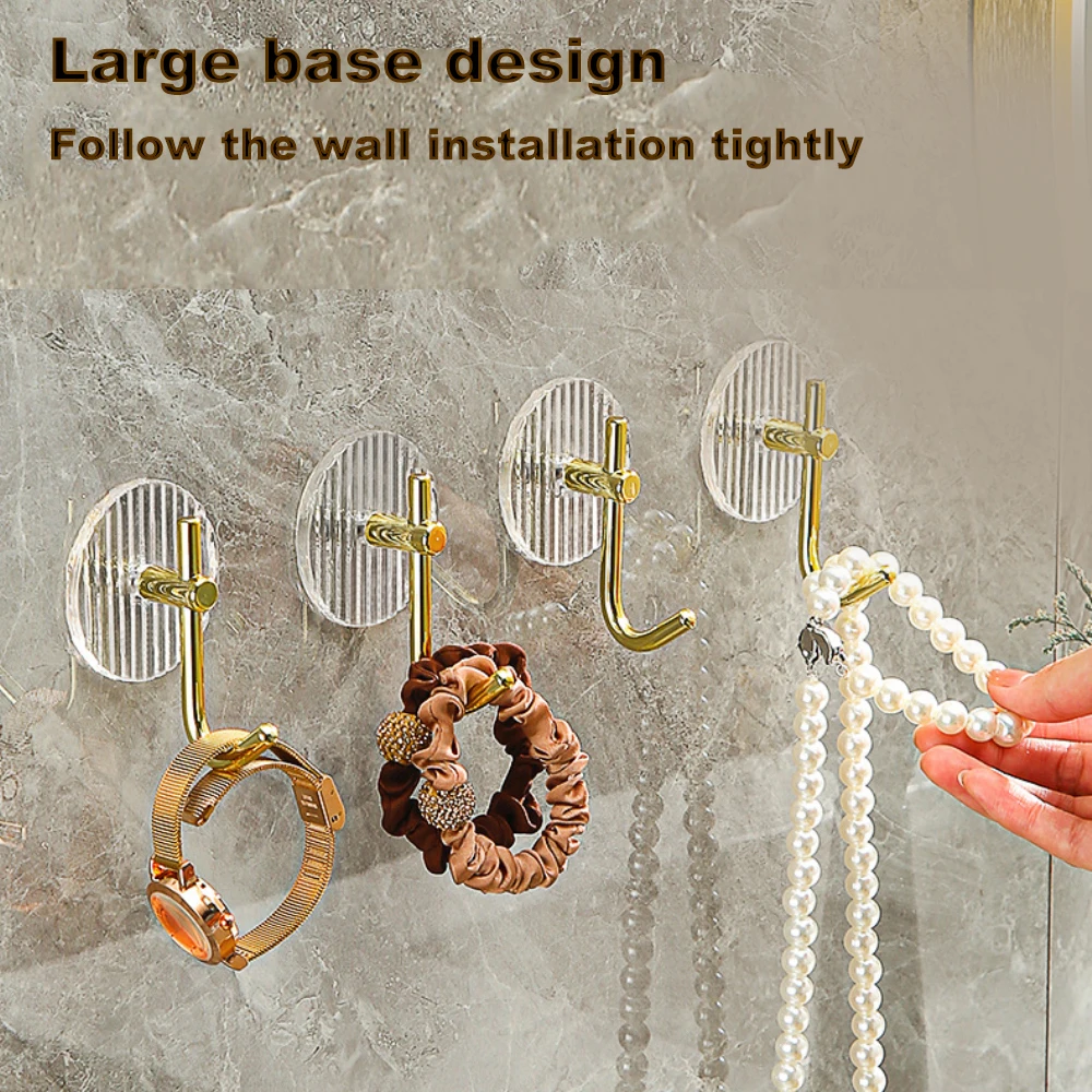 

Crystal Hooks for Hanging Acrylic Metal Wall Organizer Punch-free Hook Waterproof Towel Hanger Self-adhesive Wall Hooks
