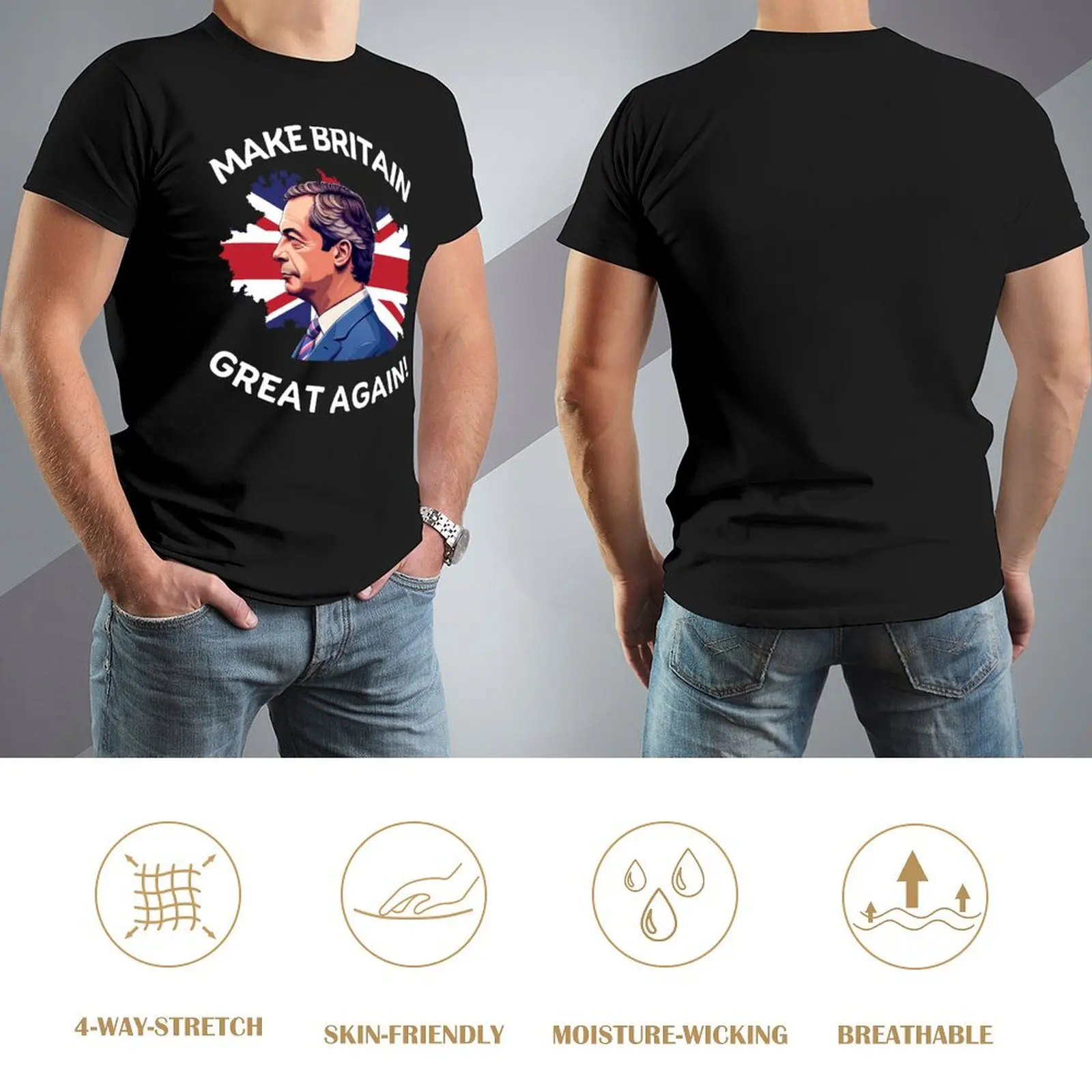 Футболка Make Britain Great Again Nigel Farage Support рубашка на заказ мужская одежда футболки с