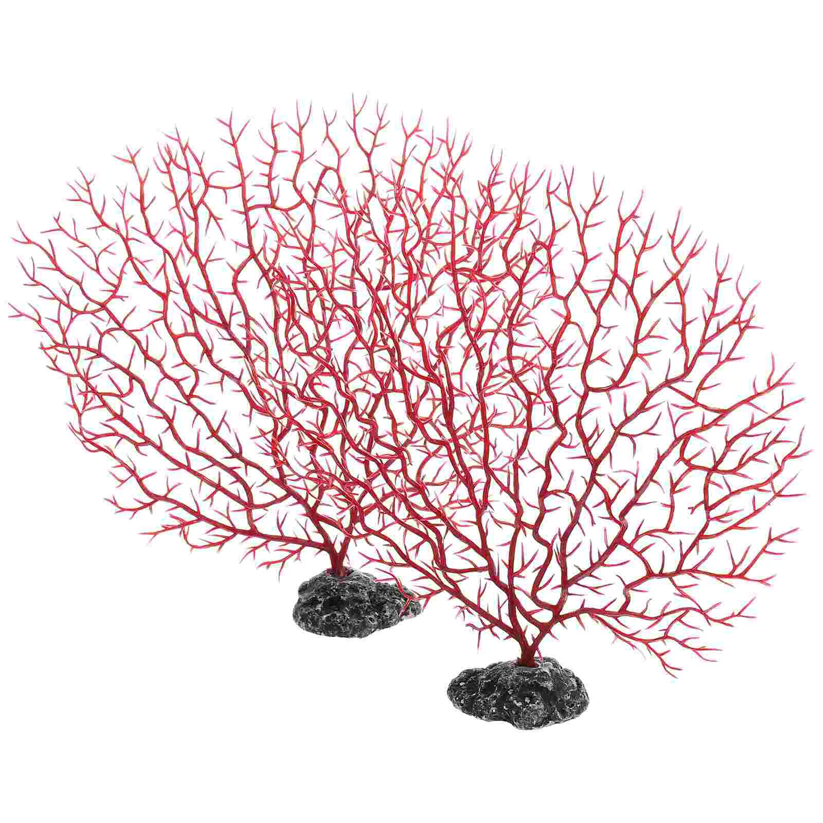 

2 Pcs Fish Tank Landscaping Iron Tree Betta Accessories Vase Tpc Artificial Aquarium Plants Aquariums