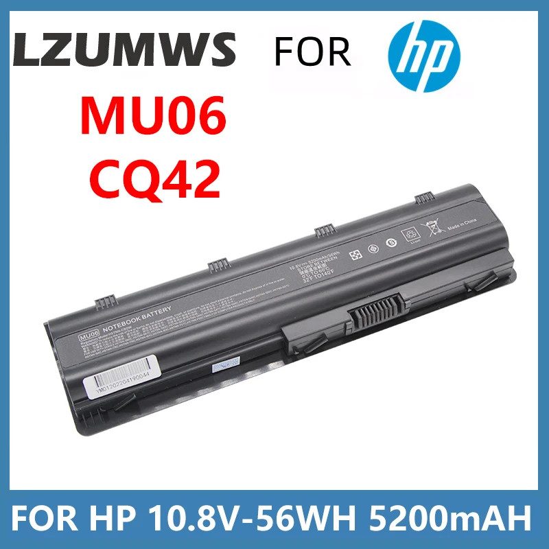 

MU06 10.8V 56WH 5200mAH CQ42 6 Cells Laptop Battery For HP Pavilion G4 G6 Notebook 593553-001 Presario CQ56 CQ62 MU09 HSTNN-LB0W