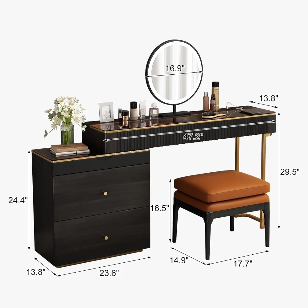 Косметический столик 、 выдвижной набор туалетный супер-память с искусственным