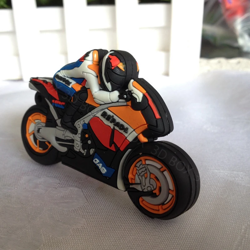 Миниатюрный автомобильный мультяшный USB флеш-накопитель Moto 4 ГБ 8 16 32 64 U-диск 2 0