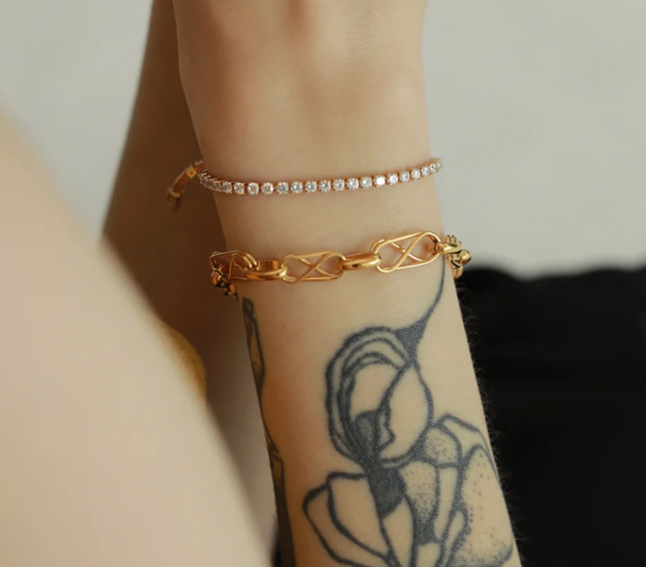 Новинка 2022 трендовые простые медные позолоченные уличные металлические цепи