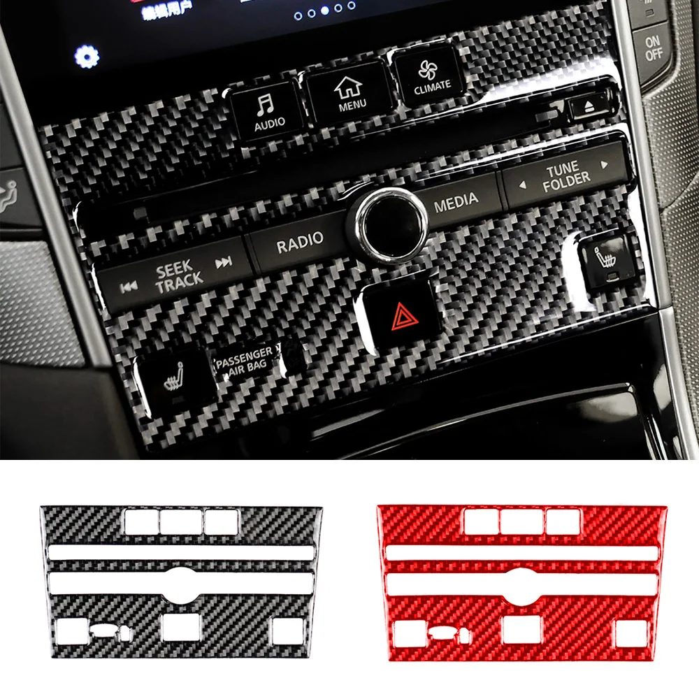 

Декоративная наклейка на панель автомобильной CD-консоли из углеродного волокна, отделка для Infiniti Q50 2014-2022, аксессуары для салона автомобиля