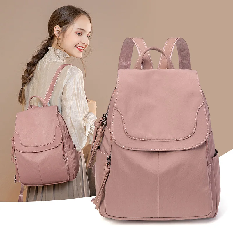 

2023 New Small Backpack Women's Oxford Cloth Version Leisure Fashion Versatile Nylon Canvas Bag Travel Backpack