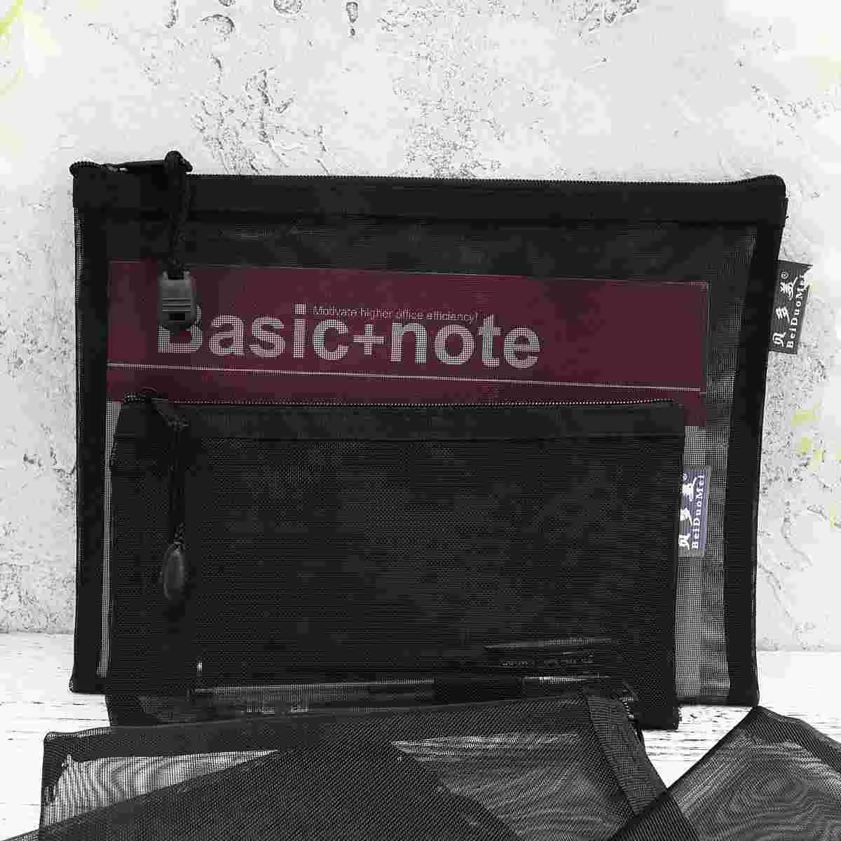 

5pcs File Bag Transparent Mesh Case for Students Office Staffs Teachers