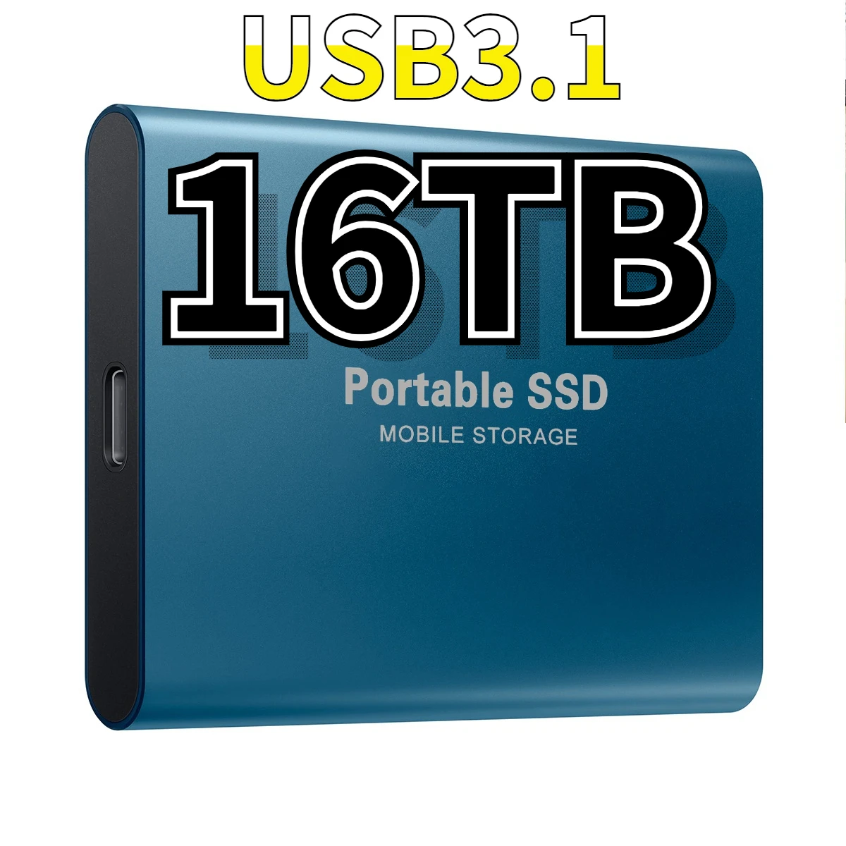 

16TB SSD High-capacityUSB3.1Type-C Interface High-speed PortableHard Disk Metal Matte Surface Material External Hard Disk