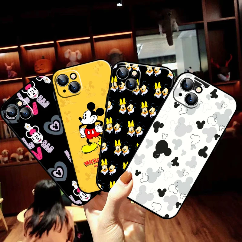 

Cute Mickey Minnie Mouse For Apple iPhone 13 12 11 Pro Max 13 12 Mini X XR XS Max SE 5 6 6S 7 8 Plus Phone Case Back