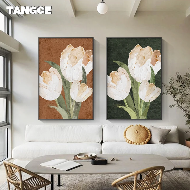 

Scandinavian Flower Art Home Decor Pictures Abstract Canvas Painting Wall Posters Print For Living Room Quadros Decoration mural