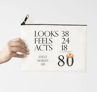 anniversary fashion makeup bag flowers alphabet printed canvas storage bag cosmetic bags for bride proposal gift letter