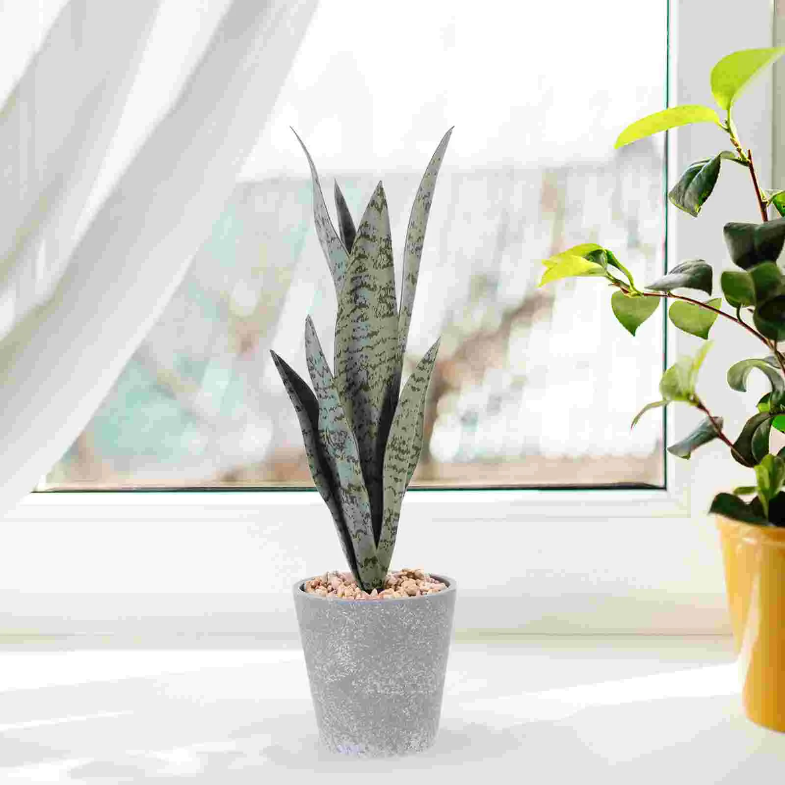

Artificial DIY Bouquet Stems Decor Home Photo Prop House Plants Artificial Tiger Piranha Indoor Elegant Sansevieria
