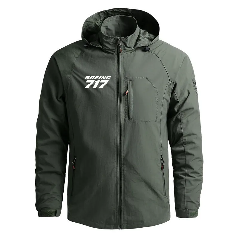 

Men Clothing Waterproof Windbreaker Flight Boeing 717 Casual Jacket for Men Outdoor Military Man Coat Jackets Hooded Zipper