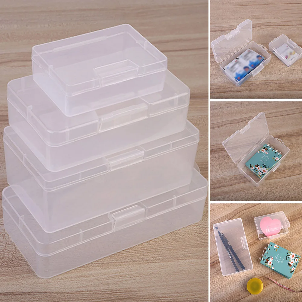 

1pc Transparent Plastic Storage Box Multiple Sizes Available Dustproof Can Be Locked Household Supplies Storage Tools Organizer