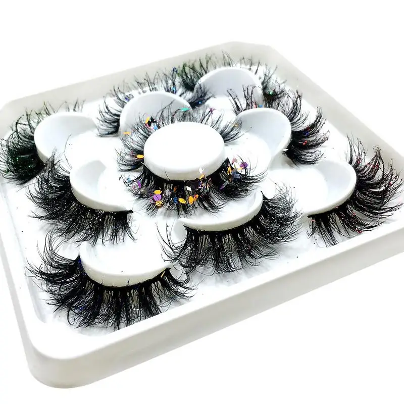 

5 шт., Декоративные разноцветные Искусственные ресницы с лентой