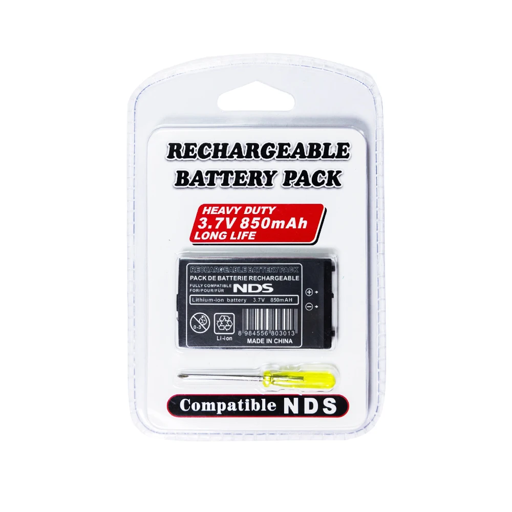 Фото Аккумулятор NTR 003 литиевый перезаряжаемый 3.7V 850mAh, комплект NTR-003 для игровой консоли Nintendo NDS, сменные батареи NTR003 №1