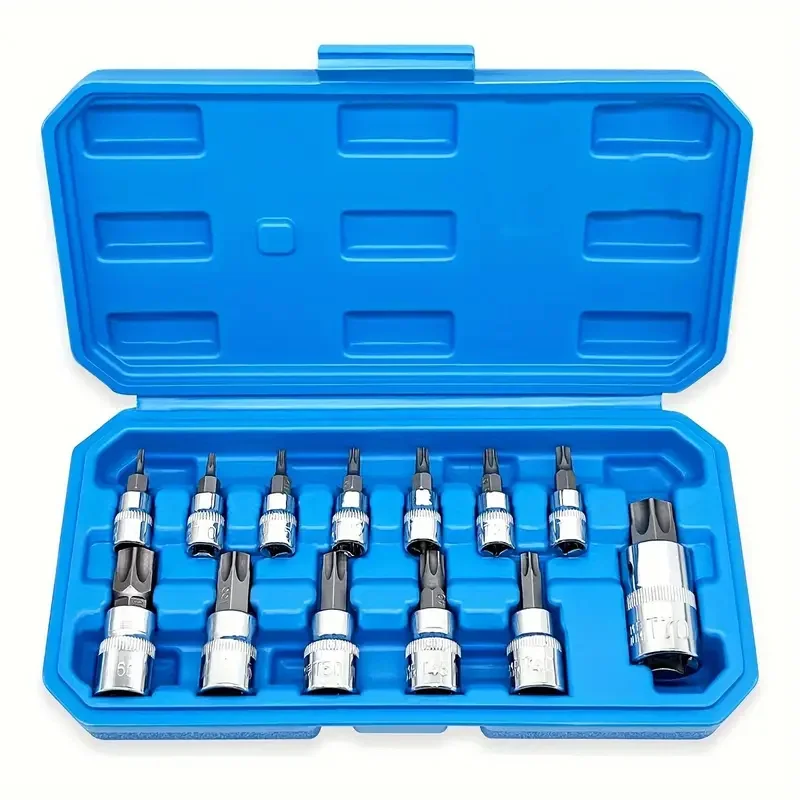 

Торцевые головки Torx T8-T70, 13 шт., хромованадиевая сталь