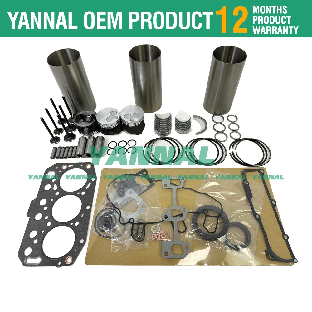 Комплект для капитального ремонта 3TNV70 с клапаном двигателя Yanmar трактора John Deer XUV